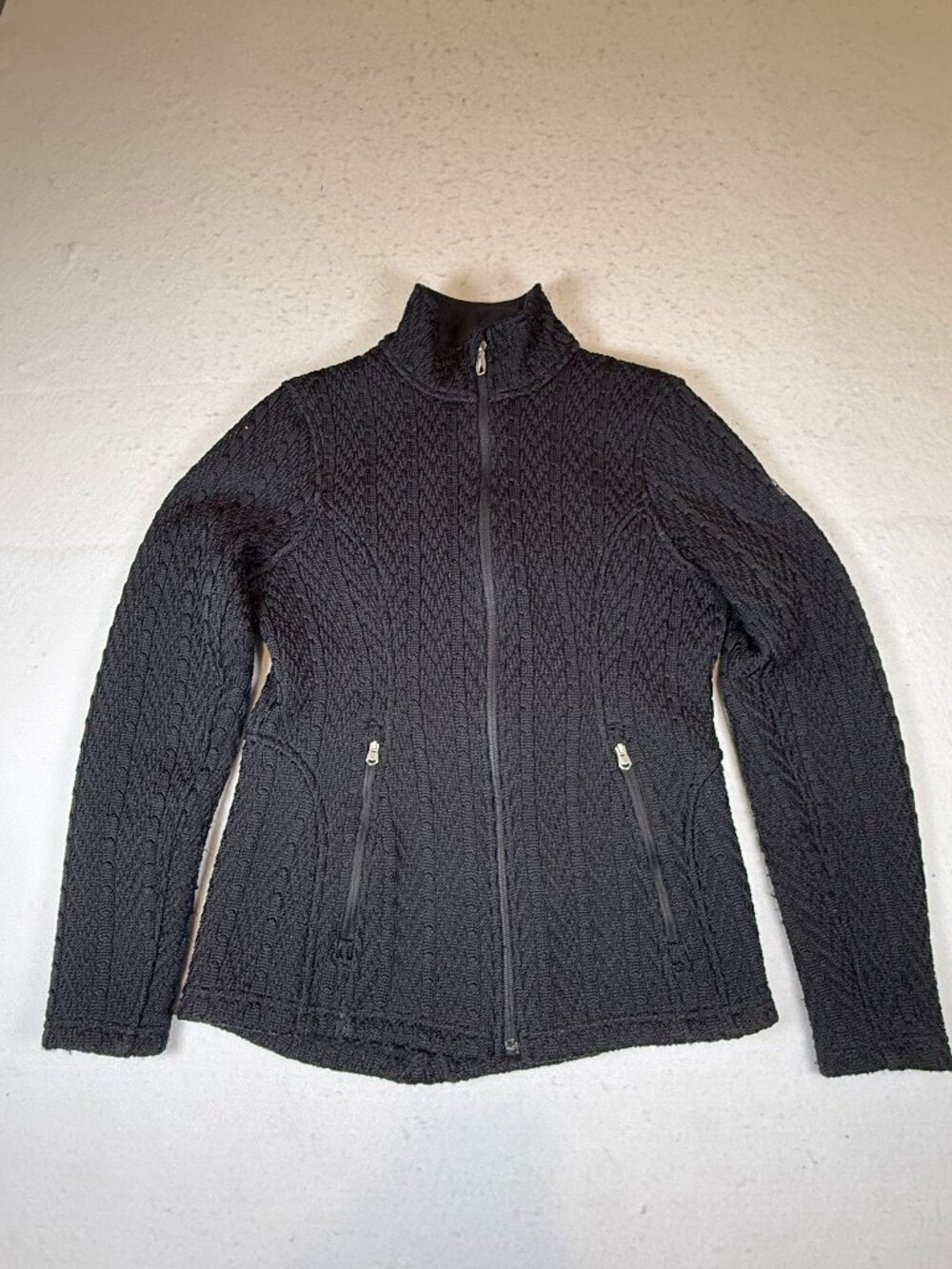 Spyder Women's Major Cable Stryke Fleece Full Zip Cardigan Jacket Size Small